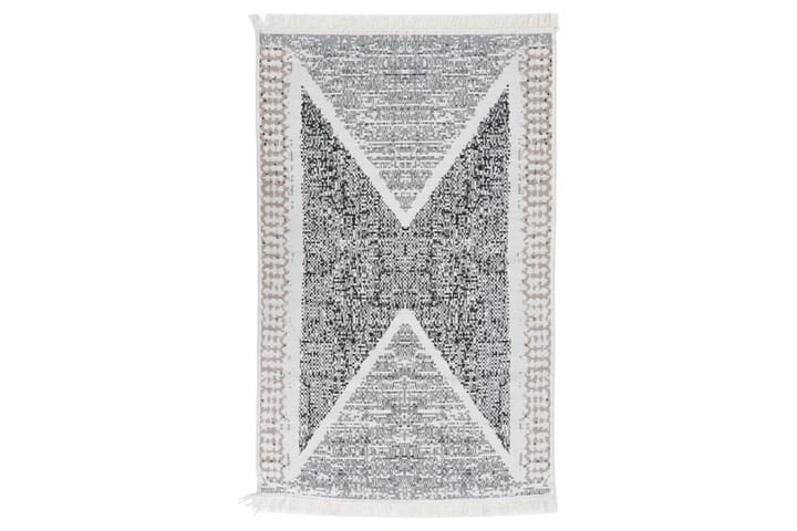 Matta svart och grå 160x230 cm bomull - Grå - Textil & mattor - Matta - Modern matta - Bomullsmatta