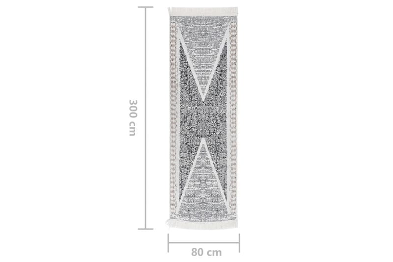 Matta svart och grå 80x300 cm bomull - Grå - Textil & mattor - Matta - Modern matta - Bomullsmatta