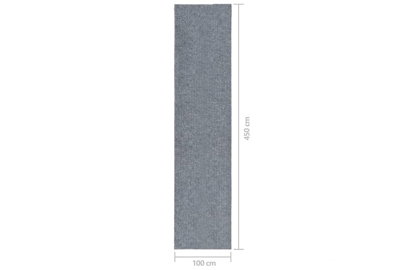 Gångmatta 100x450 cm blå och grå - Grå - Textil & mattor - Matta - Modern matta - Gångmatta
