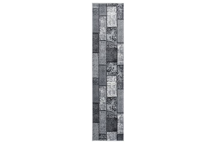 Gångmatta grå BCF med blockmönster 80x450 cm - Grå - Textil & mattor - Matta - Modern matta - Gångmatta