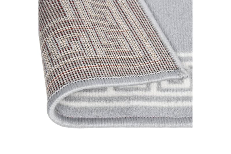 Gångmatta grå BCF med motivbård 100x250 cm - Grå - Textil & mattor - Matta - Modern matta - Gångmatta