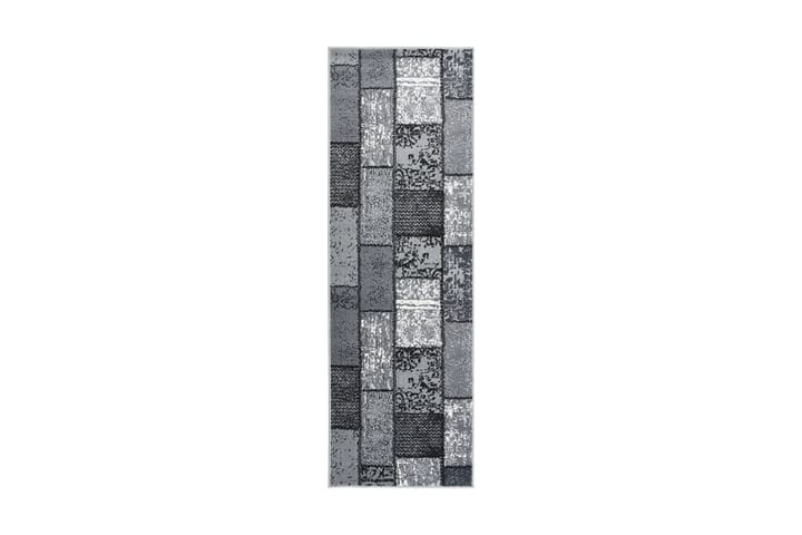 Gångmatta grå BCF med rutmönster 100x350 cm - Grå - Textil & mattor - Matta - Modern matta - Gångmatta