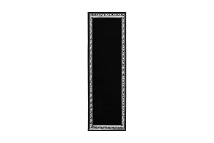 Gångmatta svart BCF med motivbård 80x250 cm - Svart - Textil & mattor - Matta - Modern matta - Wiltonmatta