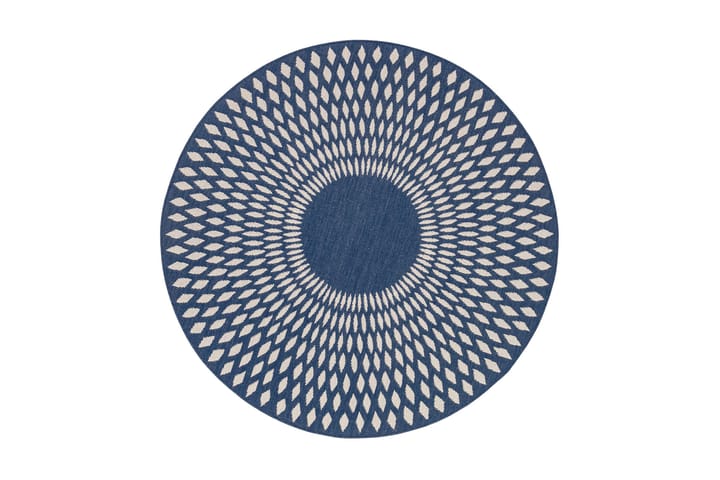 Matta Diamond Illusion Rund 160 cm Blå