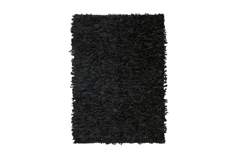 Shaggy-matta äkta läder 120x170 cm svart - Svart - Textil & mattor - Matta - Modern matta - Ryamatta