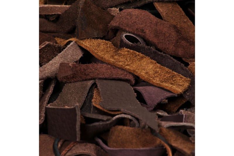Shaggy-matta äkta läder 80x160 cm brun - Brun - Textil & mattor - Matta - Modern matta - Ryamatta