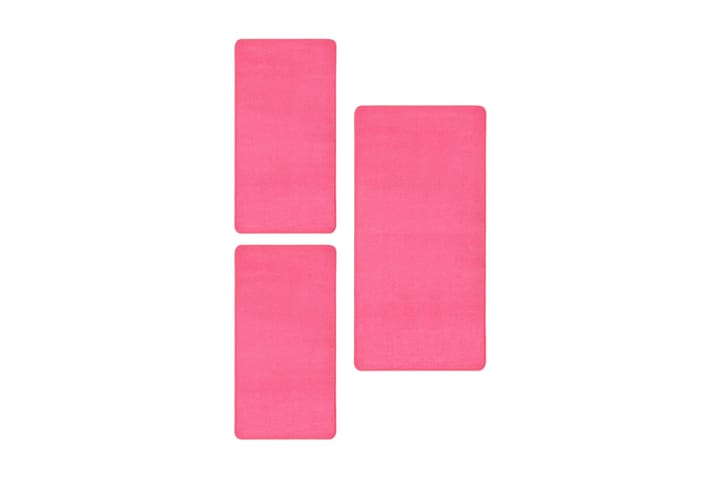 Sovrumsmattor 3 st långhårig rosa - Rosa - Textil & mattor - Matta - Modern matta - Ryamatta