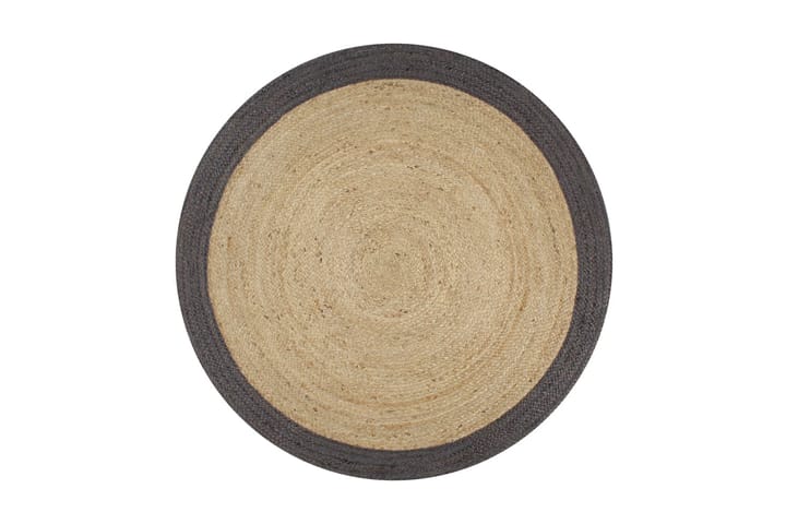 Handgjord jutematta med mörkgrå kant 150 cm - Grå - Textil & mattor - Badrumstextil