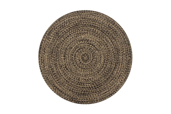 Handgjord jutematta svart och naturlig 120 cm - Svart - Textil & mattor - Matta - Modern matta - Jutematta & hampamatta