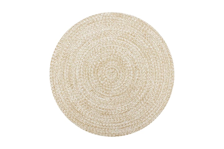 Handgjord jutematta vit och naturlig 120 cm - Vit - Textil & mattor - Matta - Modern matta - Jutematta & hampamatta