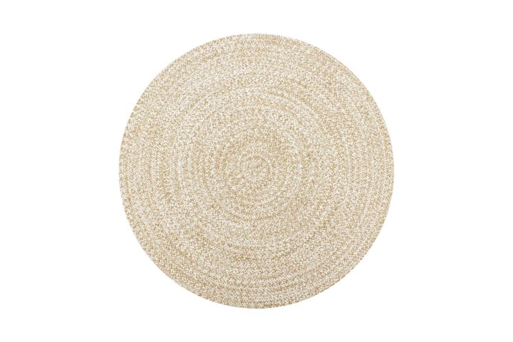 Handgjord jutematta vit och naturlig 150 cm - Vit - Textil & mattor - Matta - Modern matta - Jutematta & hampamatta