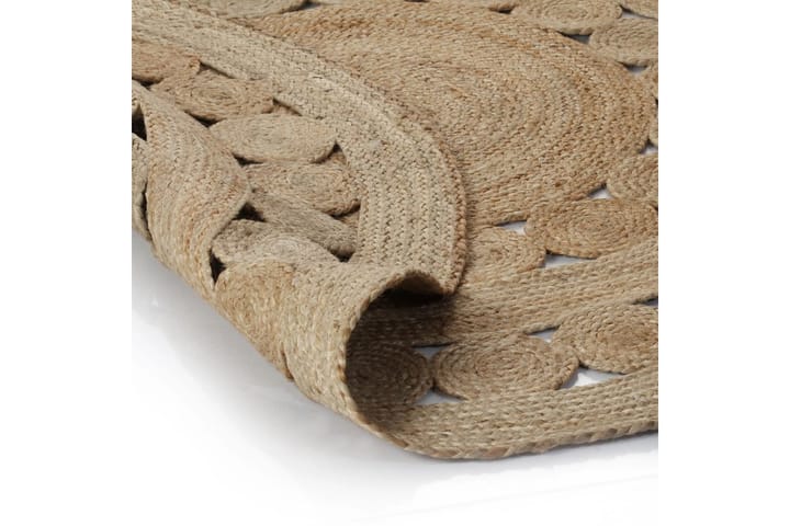 Jutematta flätad design rund 150 cm - Beige - Textil & mattor - Matta - Modern matta - Sisalmatta