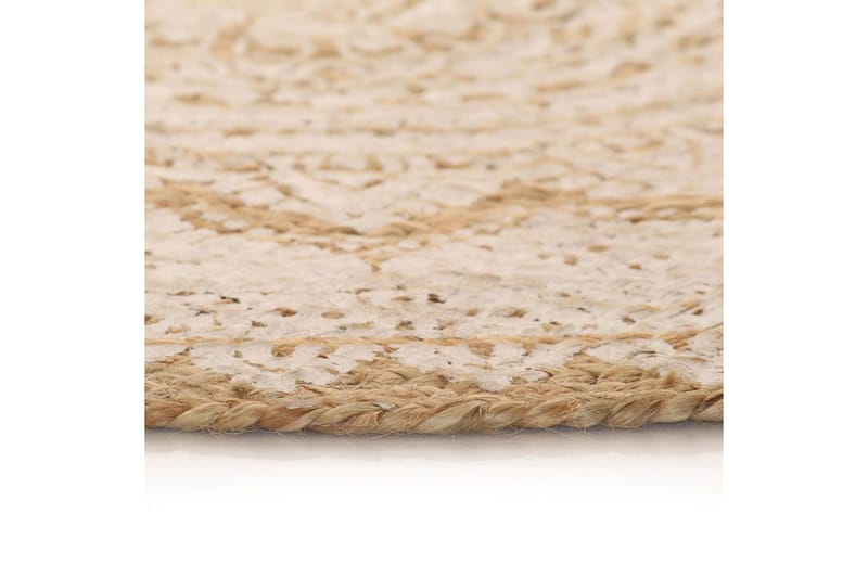 Jutematta flätad tryckmönster rund 90 cm - Beige - Textil & mattor - Matta - Modern matta - Sisalmatta