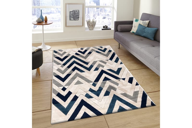 Matta Nyshanthe 150x230 cm - Blå - Textil & mattor - Matta - Modern matta - Wiltonmatta