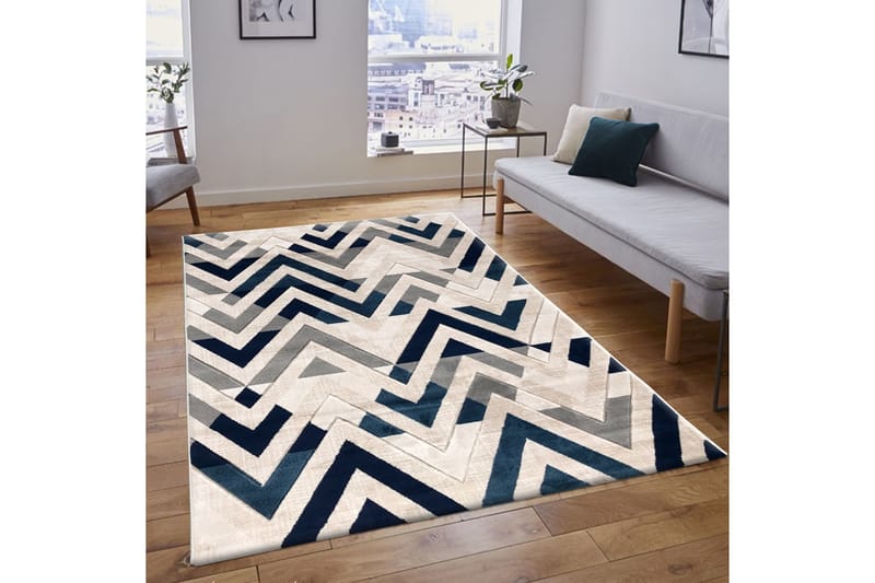 Matta Rubinas 120x200 cm - Blå/Cremevit/Beige - Textil & mattor - Matta - Små mattor