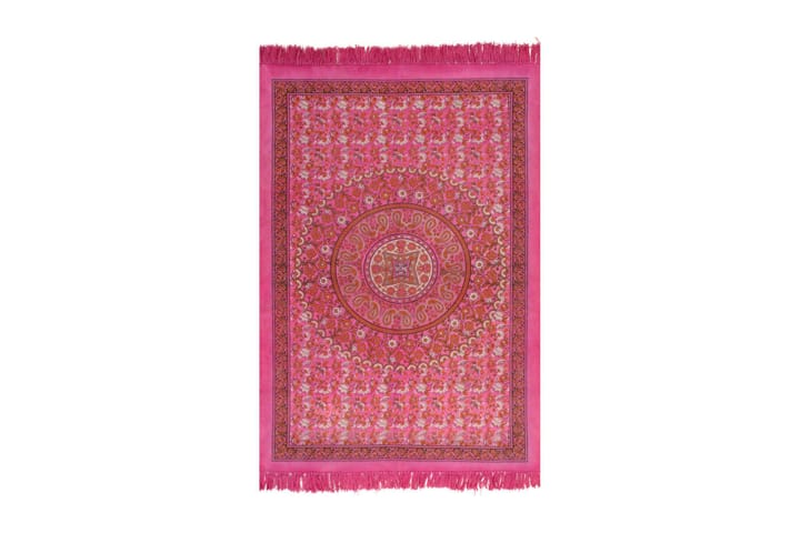 Kelimmatta bomull 120x180 cm med mönster fuchsia - Röd - Textil & mattor - Matta - Orientalisk matta - Kelimmatta