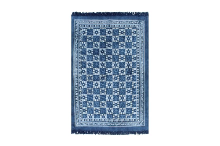 Kelimmatta bomull 160x230 cm med mönster blå - Blå - Textil & mattor - Matta - Orientalisk matta - Kelimmatta