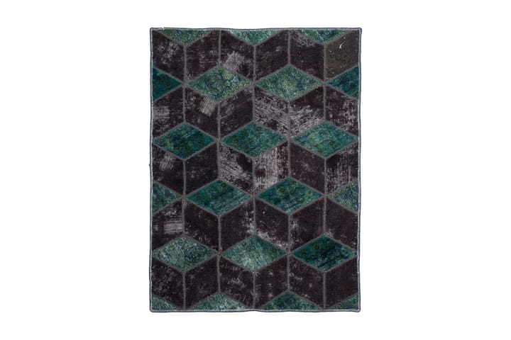 Handknuten Patchworkmatta Ull/Garn Flerfärgad 107x152cm - Flerfärgad - Textil & mattor - Matta - Orientalisk matta - Patchwork-matta