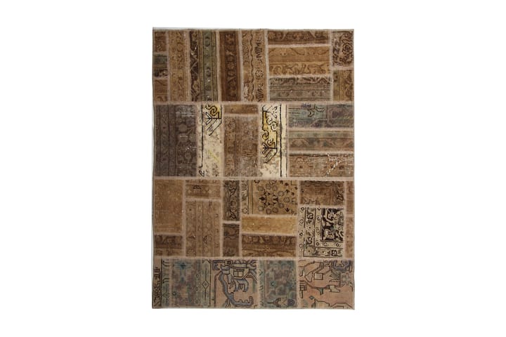 Handknuten Patchworkmatta Ull/Garn Flerfärgad 125x175cm - Flerfärgad - Textil & mattor - Matta - Orientalisk matta - Patchwork-matta