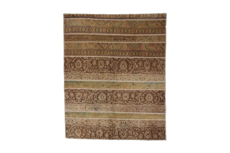 Handknuten Patchworkmatta Ull/Garn Flerfärgad 156x166cm - Flerfärgad - Textil & mattor - Matta - Små mattor