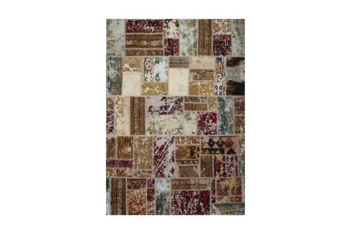 Handknuten Patchworkmatta Ull/Garn Flerfärgad 160x228cm - Flerfärgad - Textil & mattor - Matta - Orientalisk matta - Patchwork matta