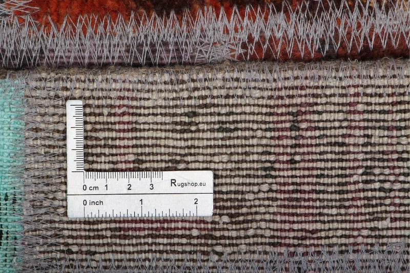 Handknuten Patchworkmatta Ull/Garn Flerfärgad 173x220cm - Flerfärgad - Textil & mattor - Matta - Orientalisk matta - Patchwork-matta