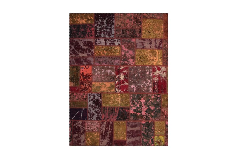 Handknuten Patchworkmatta Ull/Garn Flerfärgad 175x230cm - Flerfärgad - Textil & mattor - Matta - Orientalisk matta - Patchwork-matta