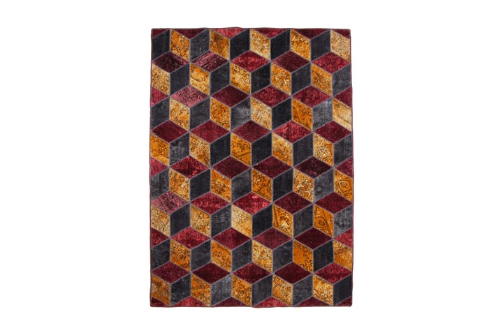 Handknuten Patchworkmatta Ull/Garn Flerfärgad 177x244cm - Flerfärgad - Textil & mattor - Matta - Orientalisk matta - Patchwork-matta