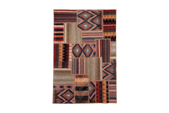 Handknuten Persisk Patchwork Ullmatta 102x151 cm Garn - Flerfärgad - Textil & mattor - Matta - Orientalisk matta - Patchwork matta
