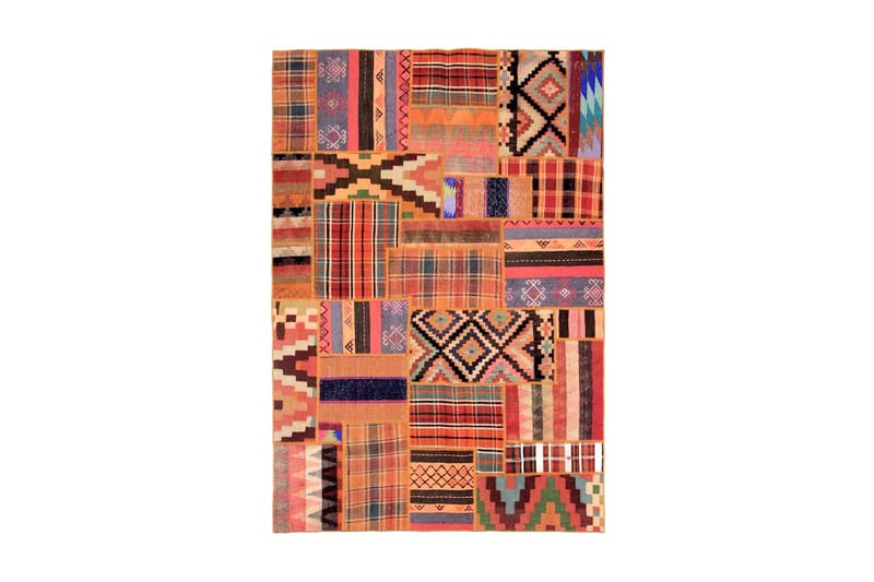 Handknuten Persisk Patchwork Ullmatta 160x235 cm Garn - Flerfärgad - Textil & mattor - Matta - Orientalisk matta - Patchwork-matta
