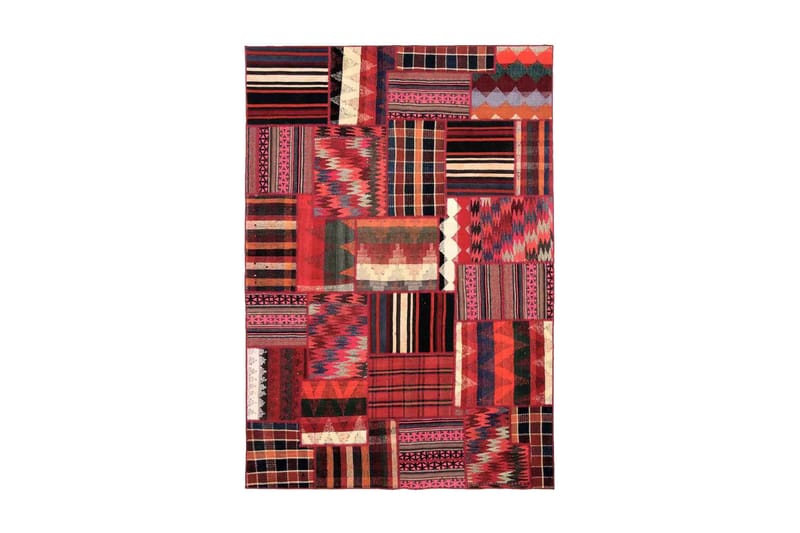 Handknuten Persisk Patchwork Ullmatta 161x233 cm Garn - Flerfärgad - Textil & mattor - Matta - Orientalisk matta - Patchwork matta