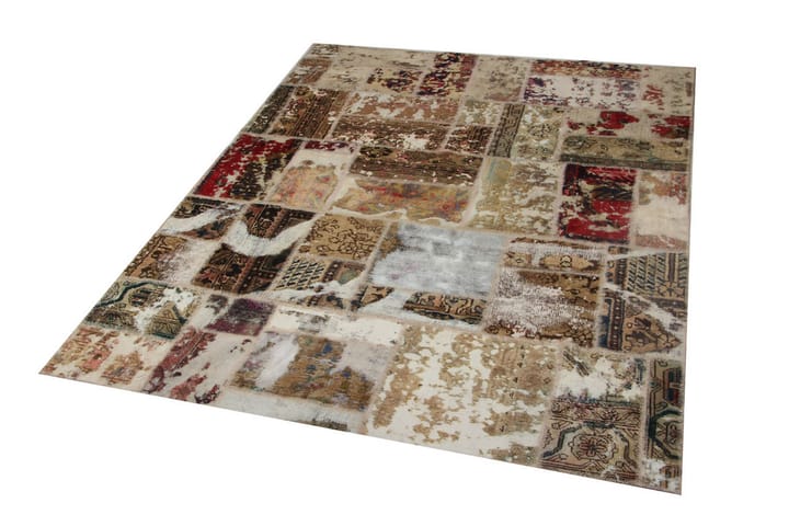 Handknuten Persisk Patchworkmatta 168x223 cm - Beige/Brun - Textil & mattor - Matta - Orientalisk matta - Patchwork-matta