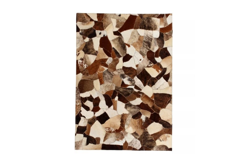 Matta äkta läder lappad slumpmässig 80x150 cm brun/vit - Flerfärgad - Textil & mattor - Matta - Orientalisk matta - Patchwork-matta