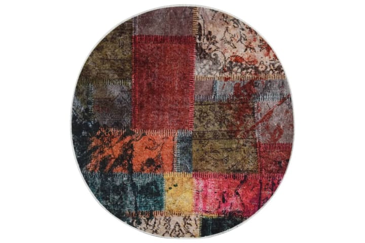 Matta tvättbar lappmönster Ï†120 cm flerfärgad halkfri - Flerfärgad - Textil & mattor - Matta - Modern matta - Wiltonmatta