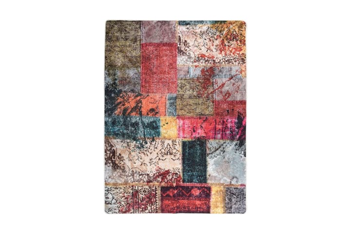 Matta tvättbar lappmönster 120x180 cm flerfärgad halkfri - Flerfärgad - Textil & mattor - Matta - Orientalisk matta - Patchwork-matta