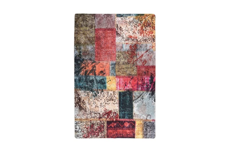 Matta tvättbar lappmönster 80x150 cm flerfärgad halkfri - Flerfärgad - Textil & mattor - Matta - Orientalisk matta
