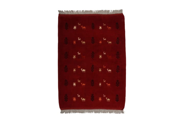 Handknuten Exklusiv Persisk Matta 108x145 cm Gabbeh - Röd - Textil & mattor - Matta - Orientalisk matta