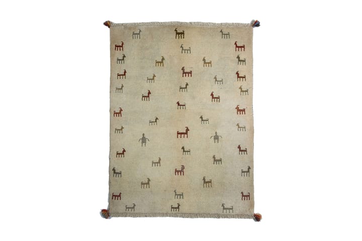 Handknuten Gabbeh Shiraz Ull Beige 103x138cm - Beige - Textil & mattor - Matta - Orientalisk matta