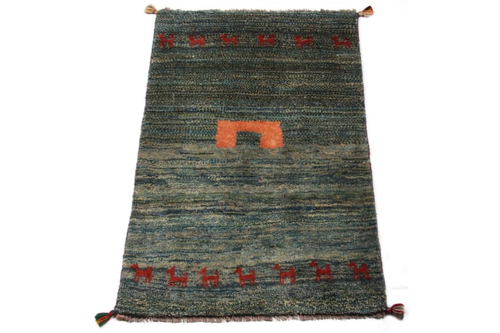 Handknuten Gabbeh Shiraz Ull Blå/Grå 81x134cm - Grå|Blå - Textil & mattor - Matta - Orientalisk matta
