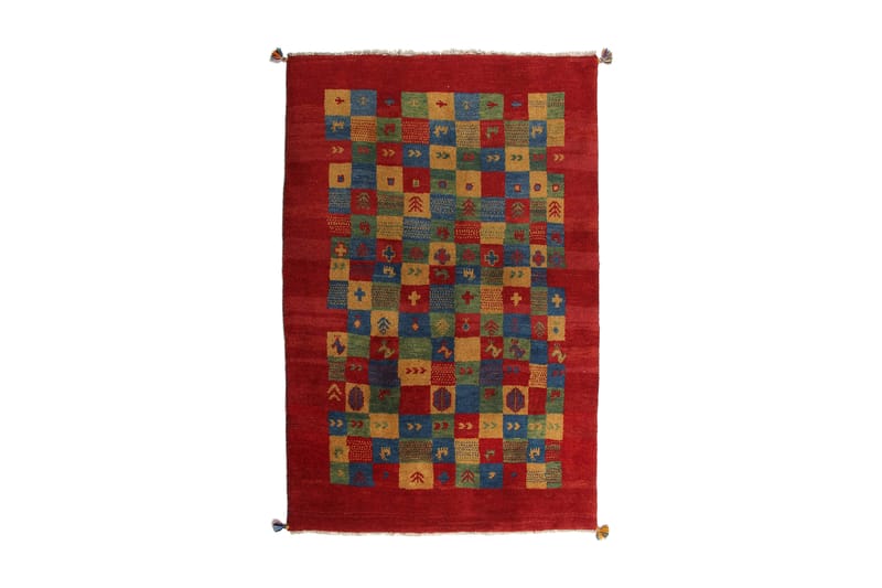 Handknuten Gabbeh Shiraz Ull Röd/Gul 124x186cm - Röd|Gul - Textil & mattor - Matta - Orientalisk matta