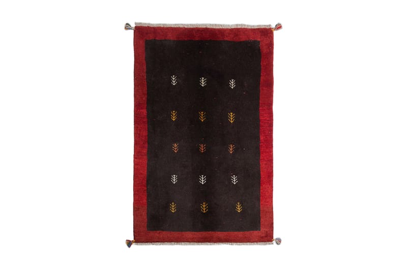 Handknuten Gabbeh Shiraz Ull Svart/Röd 98x153cm - Röd|Svart - Textil & mattor - Matta - Orientalisk matta