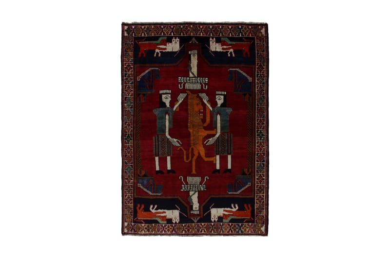 Handknuten Persisk Matta 127x188 cm - Röd/Beige - Textil & mattor - Matta - Modern matta - Wiltonmatta