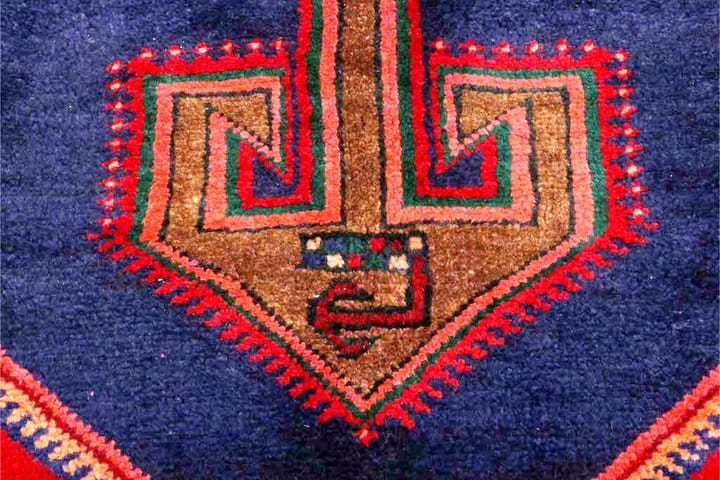 Handknuten Persisk Qoltoq Matta 130x255 cm - Mörkblå/Röd - Textil & mattor - Matta - Orientalisk matta