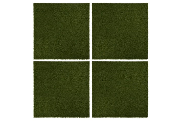 Konstgräsplattor 4 st 50x50x2,5 cm gummi - Grön - Textil & mattor - Matta - Specialmatta - Nålfiltsmattor & konstgräsmattor