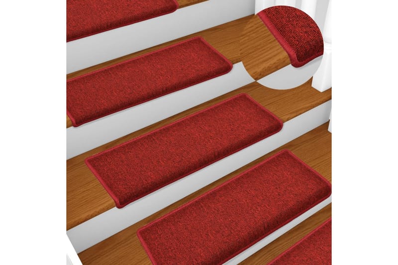Trappstegsmattor 10 st 65x25 cm röd - Röd - Textil & mattor - Matta - Specialmatta - Trappstegsmattor