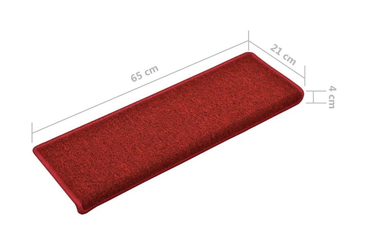 Trappstegsmattor 10 st 65x25 cm röd - Röd - Textil & mattor - Matta - Specialmatta - Trappstegsmattor