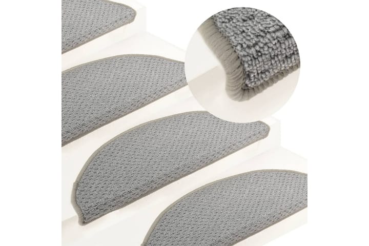 Trappstegsmattor 15 st grå 65x25 cm - Grå - Textil & mattor - Matta - Specialmatta - Trappstegsmattor