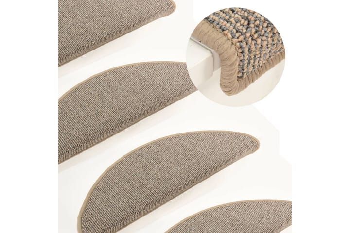 Trappstegsmattor 15 st grå och brun 65x21x4 cm - Grå - Textil & mattor - Matta - Specialmatta - Trappstegsmatta
