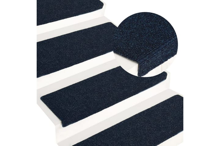 Trappstegsmattor 15 st nålad 65x25 cm blå - Blå - Textil & mattor - Matta - Specialmatta - Trappstegsmatta