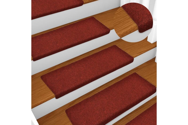 Trappstegsmattor 15 st nålad 65x25 cm röd - Röd - Textil & mattor - Matta - Specialmatta - Trappstegsmattor